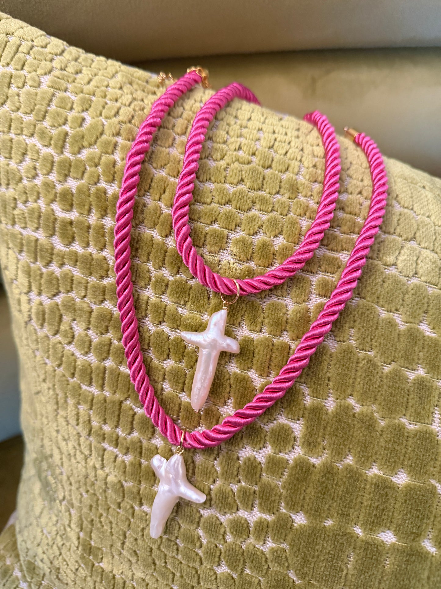 Palmer Pearl Cross Necklace