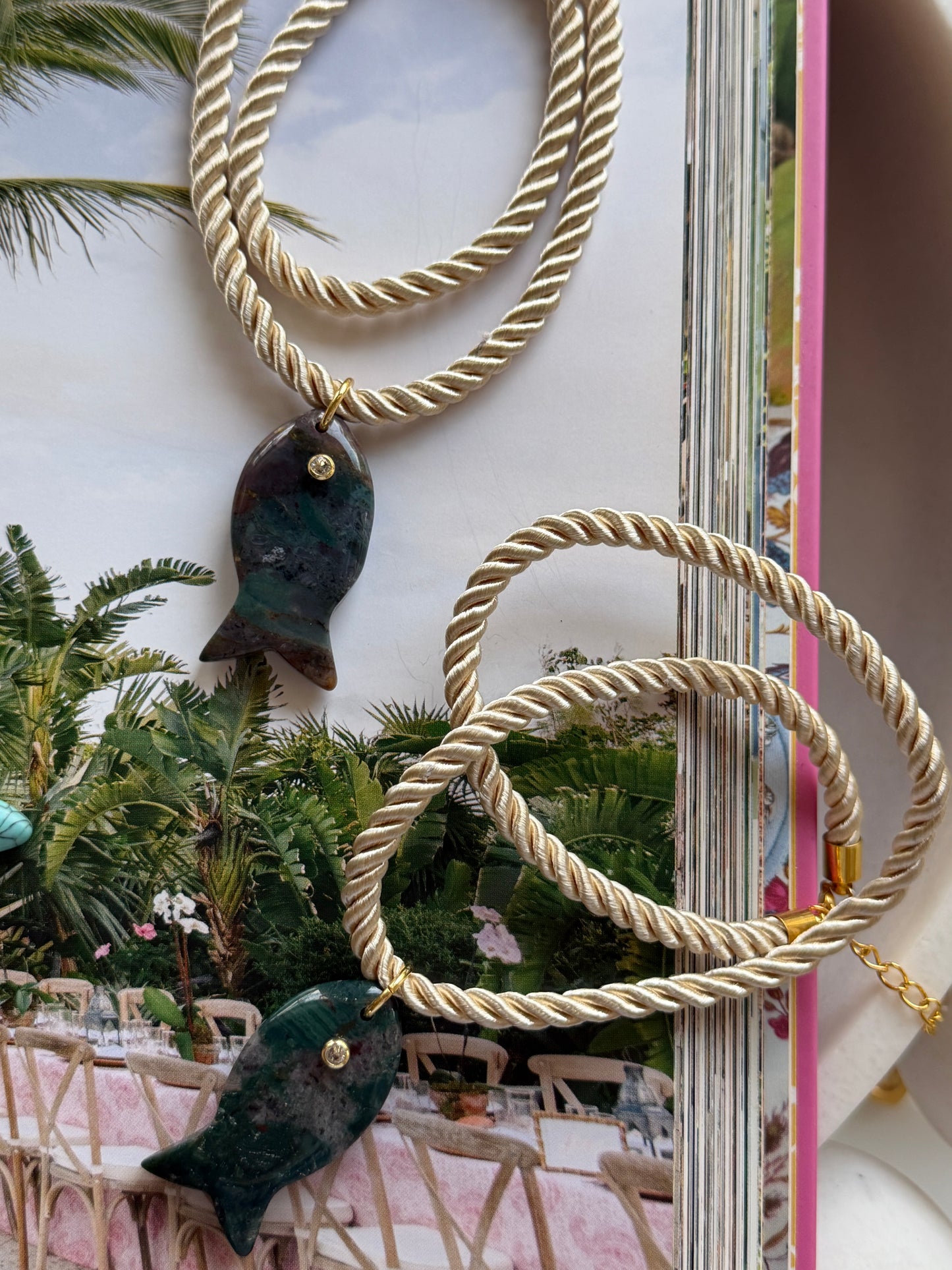 Gemstone Fish on Rope