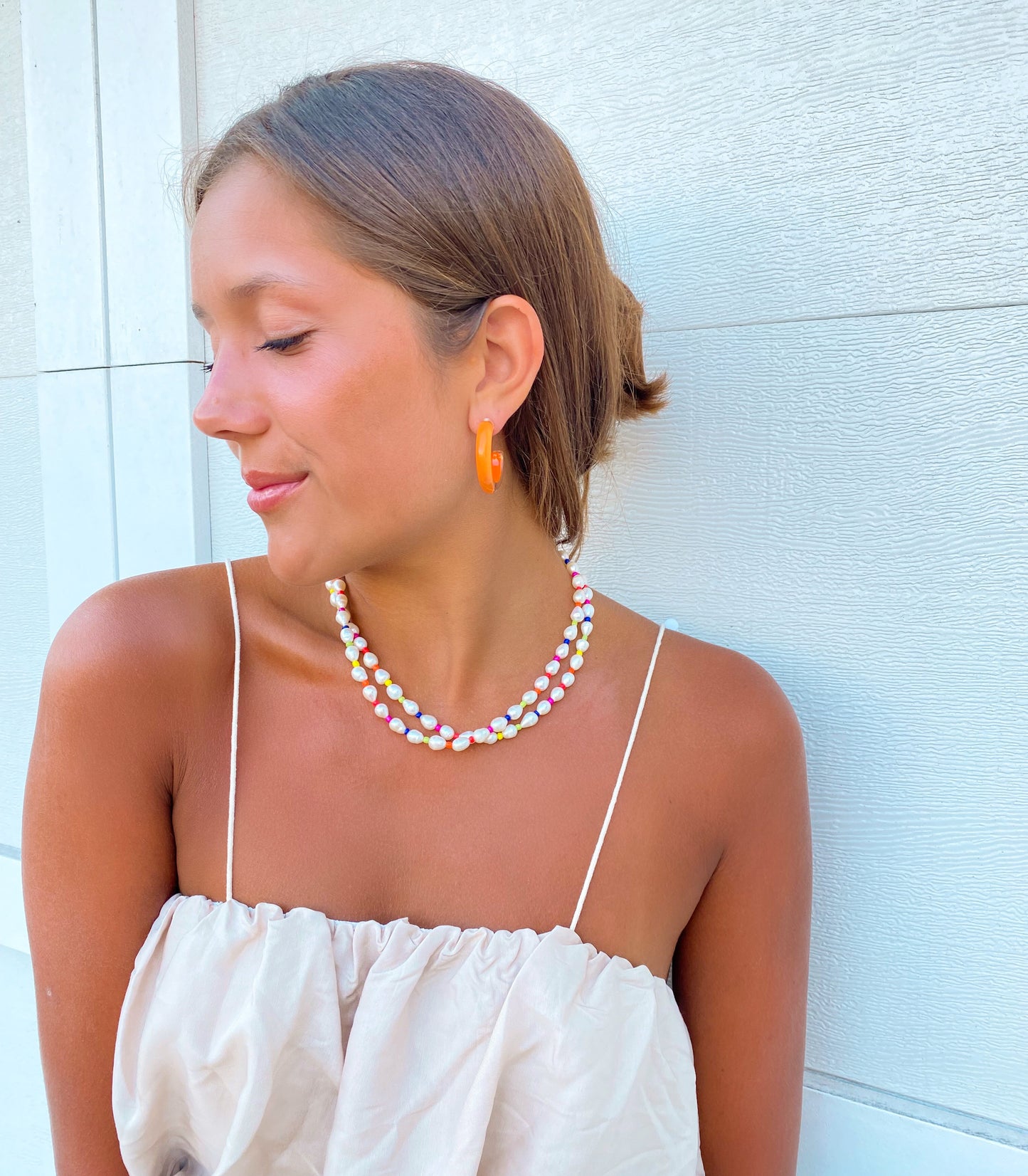 Orange Acrylic Hoops