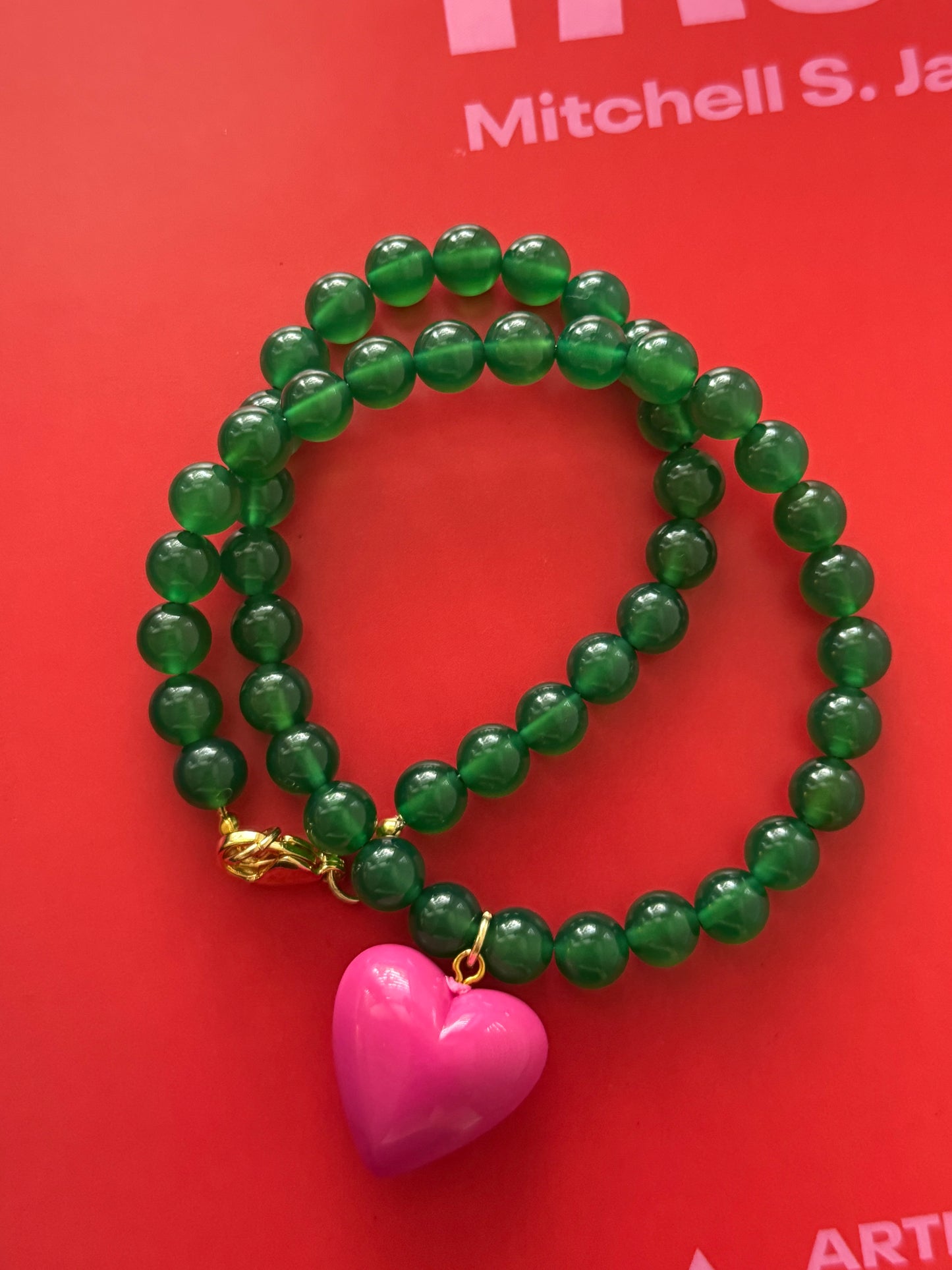 Mod Heart Beaded Necklace
