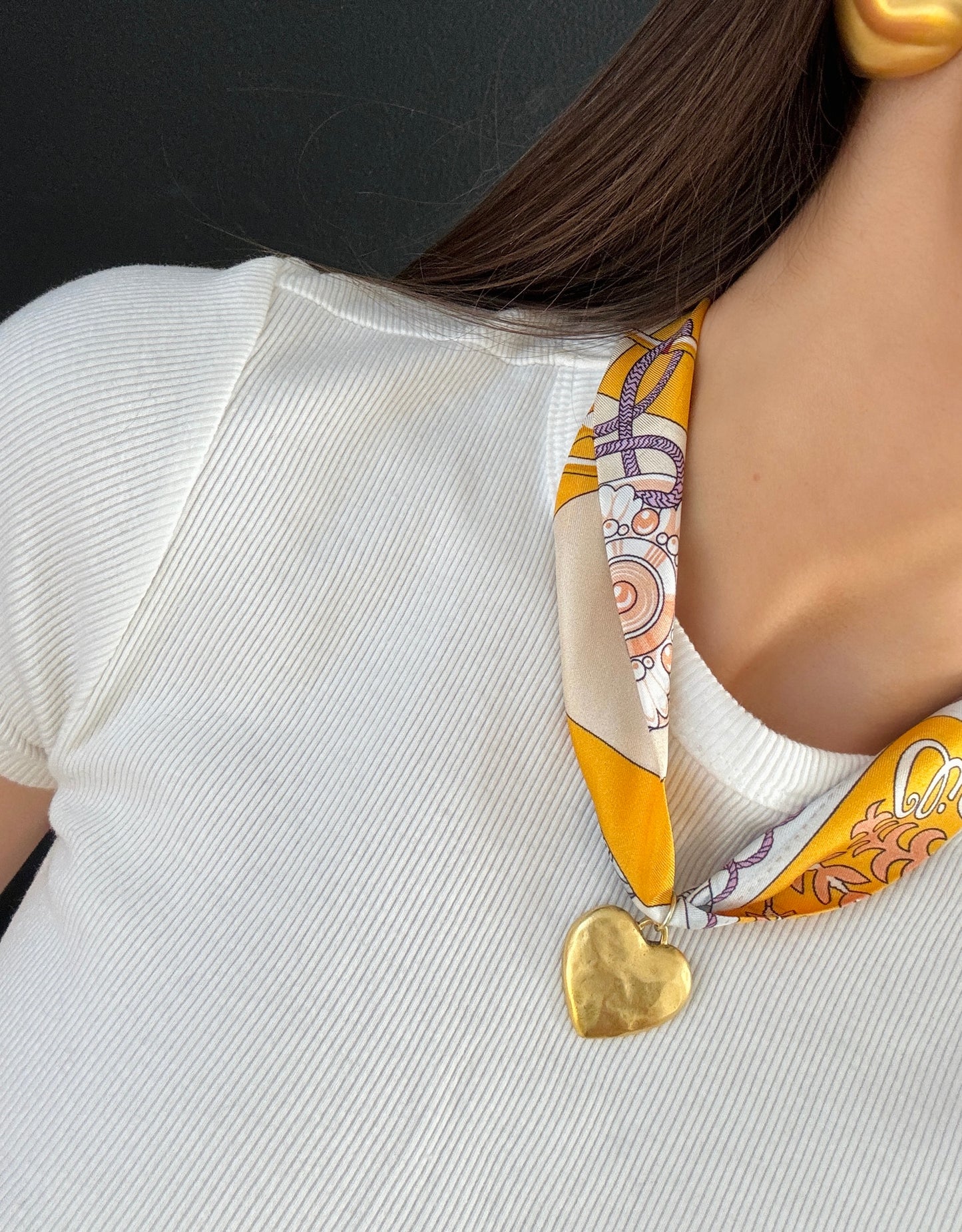 Lindy Heart Scarf Necklace