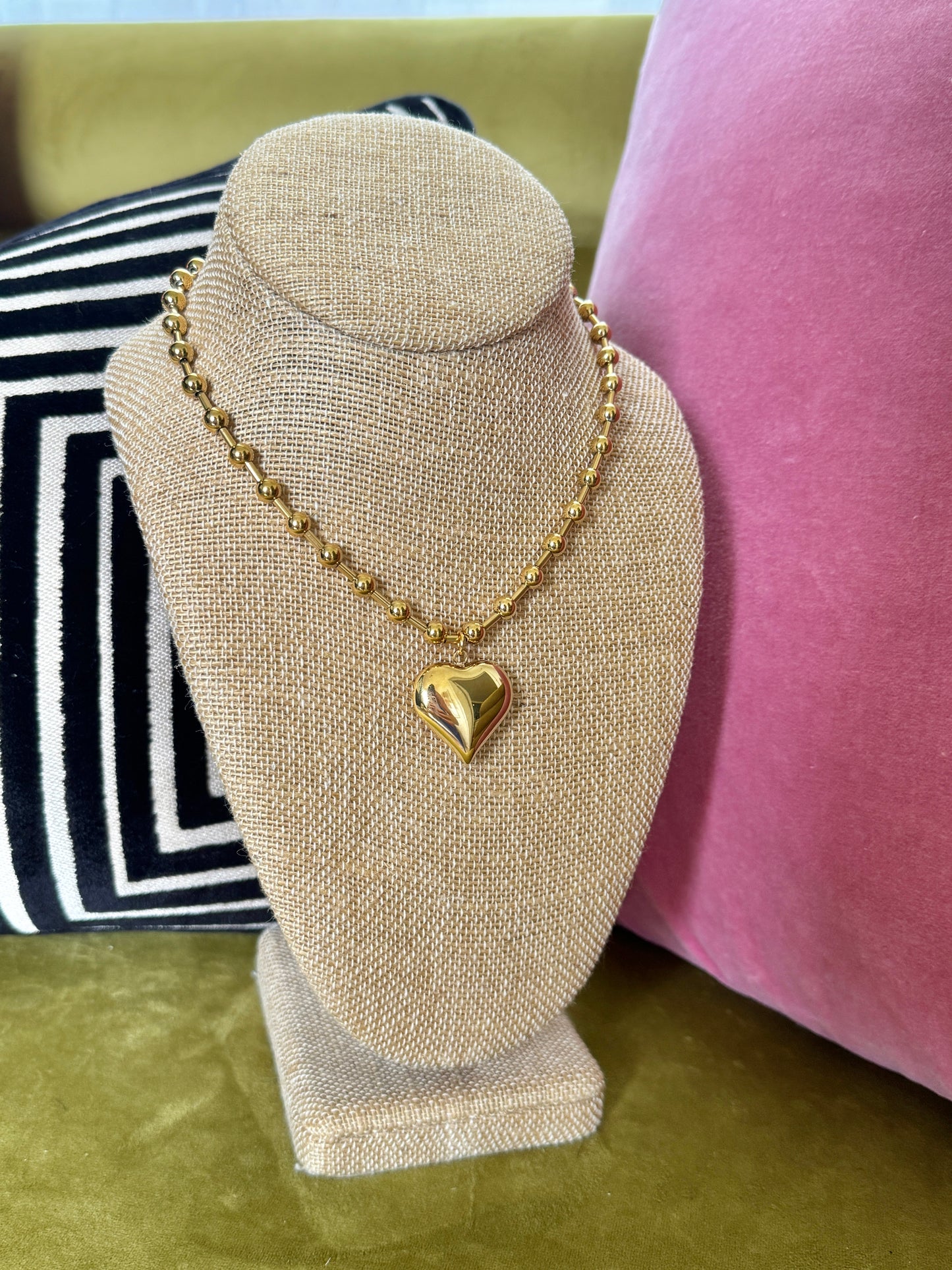 Gold Beaded Bubble Heart