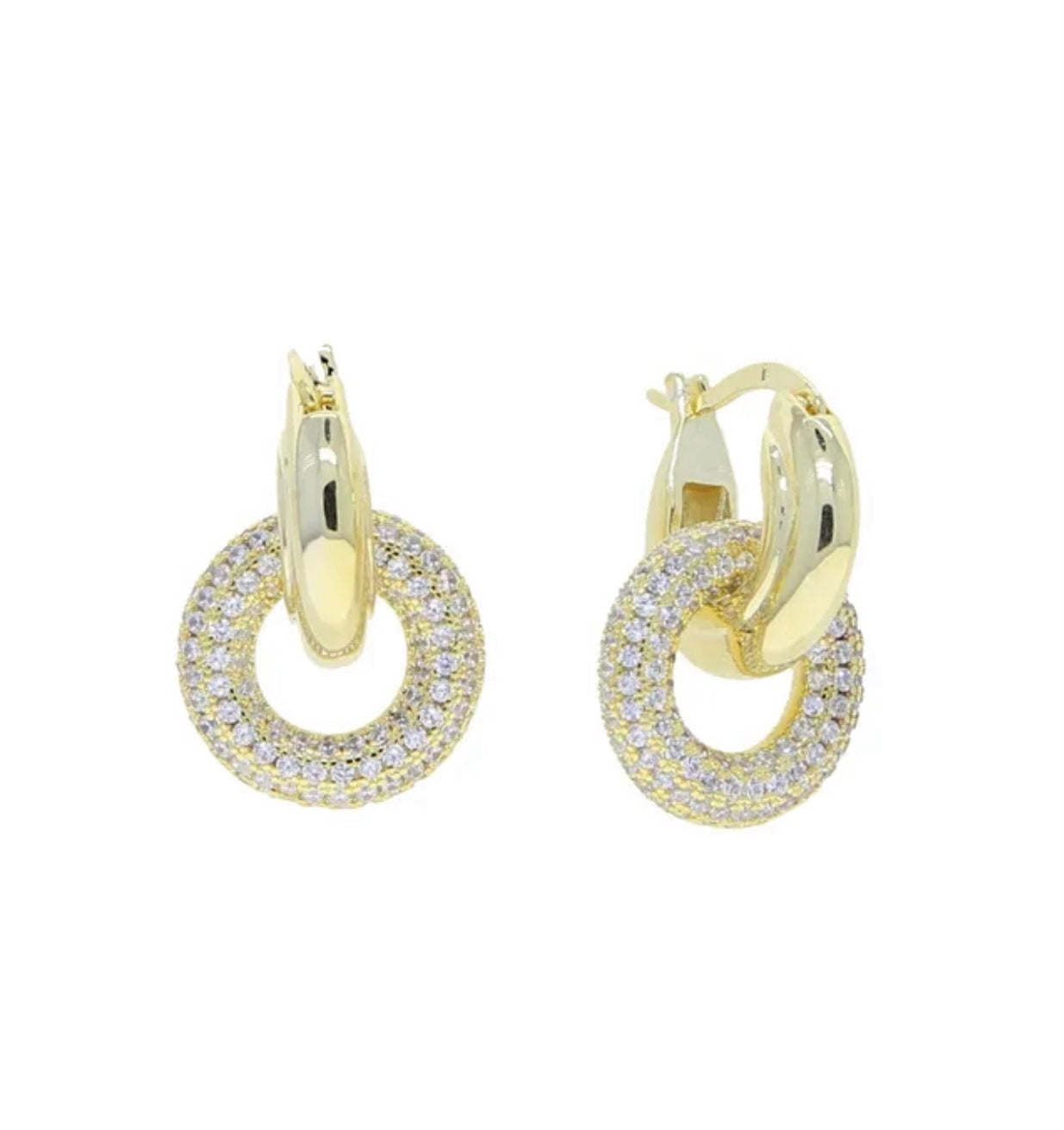 Gold Micro Pave Huggies