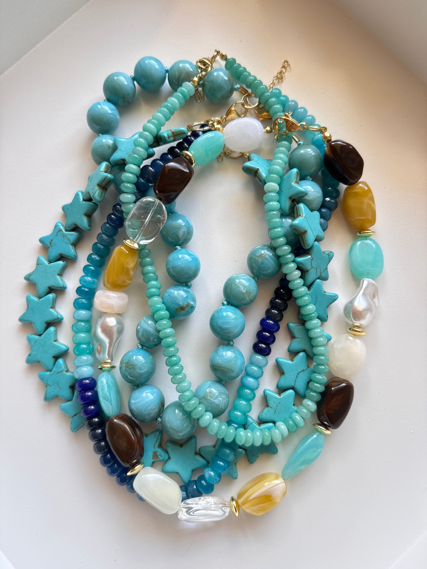 Blue Ombré Beaded Necklace