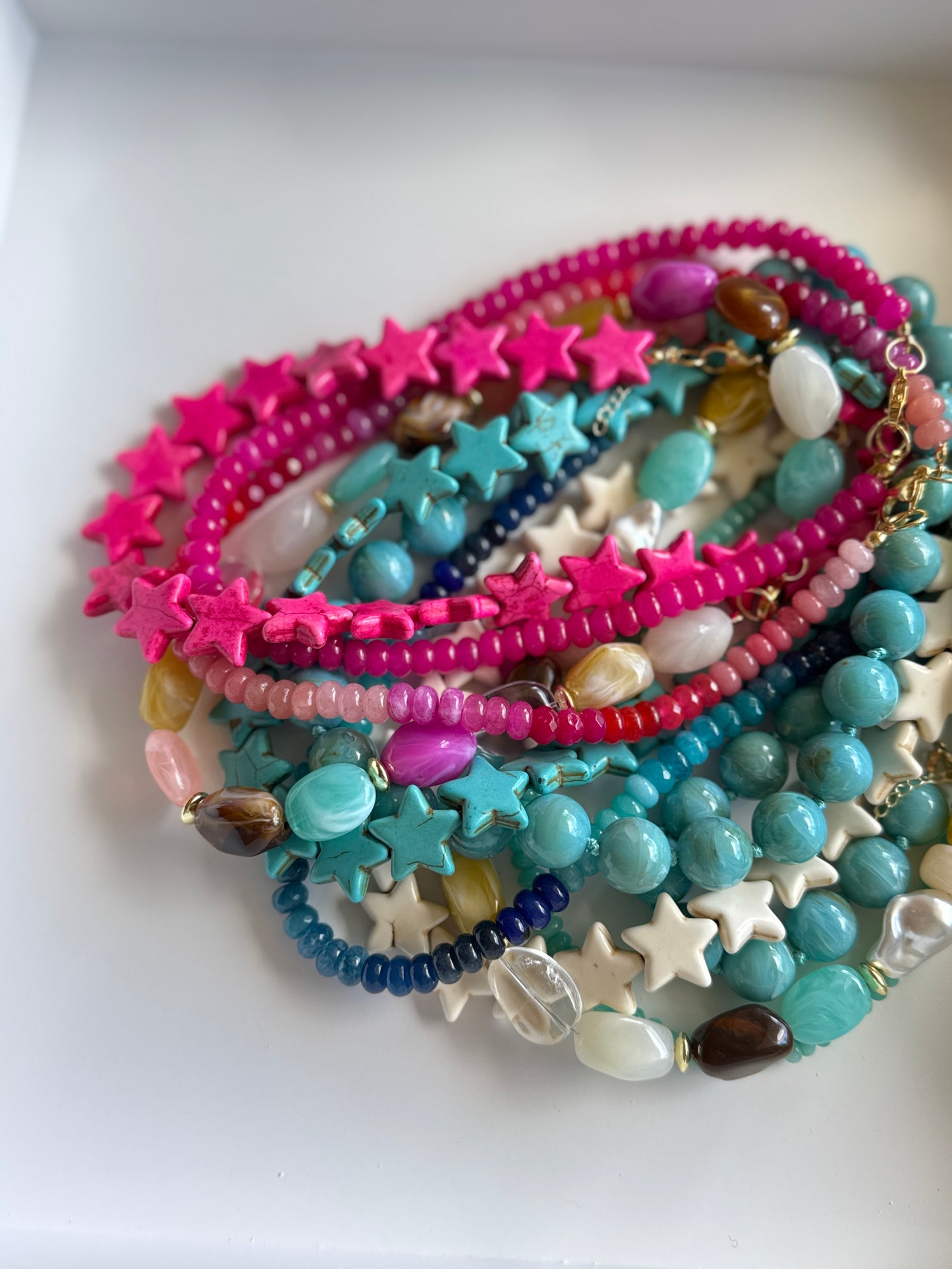 Pink Ombré Beaded Necklace