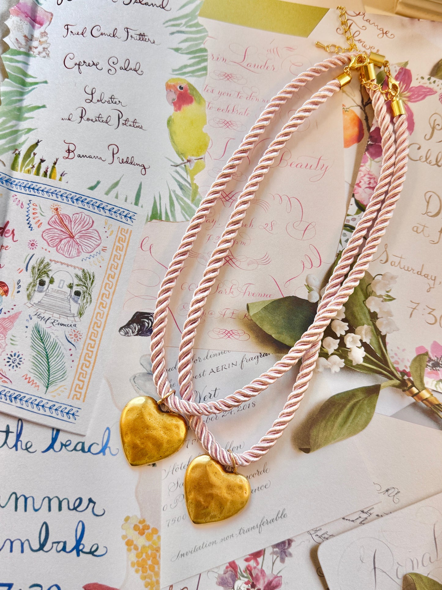 Winnie Pink Rope Necklace
