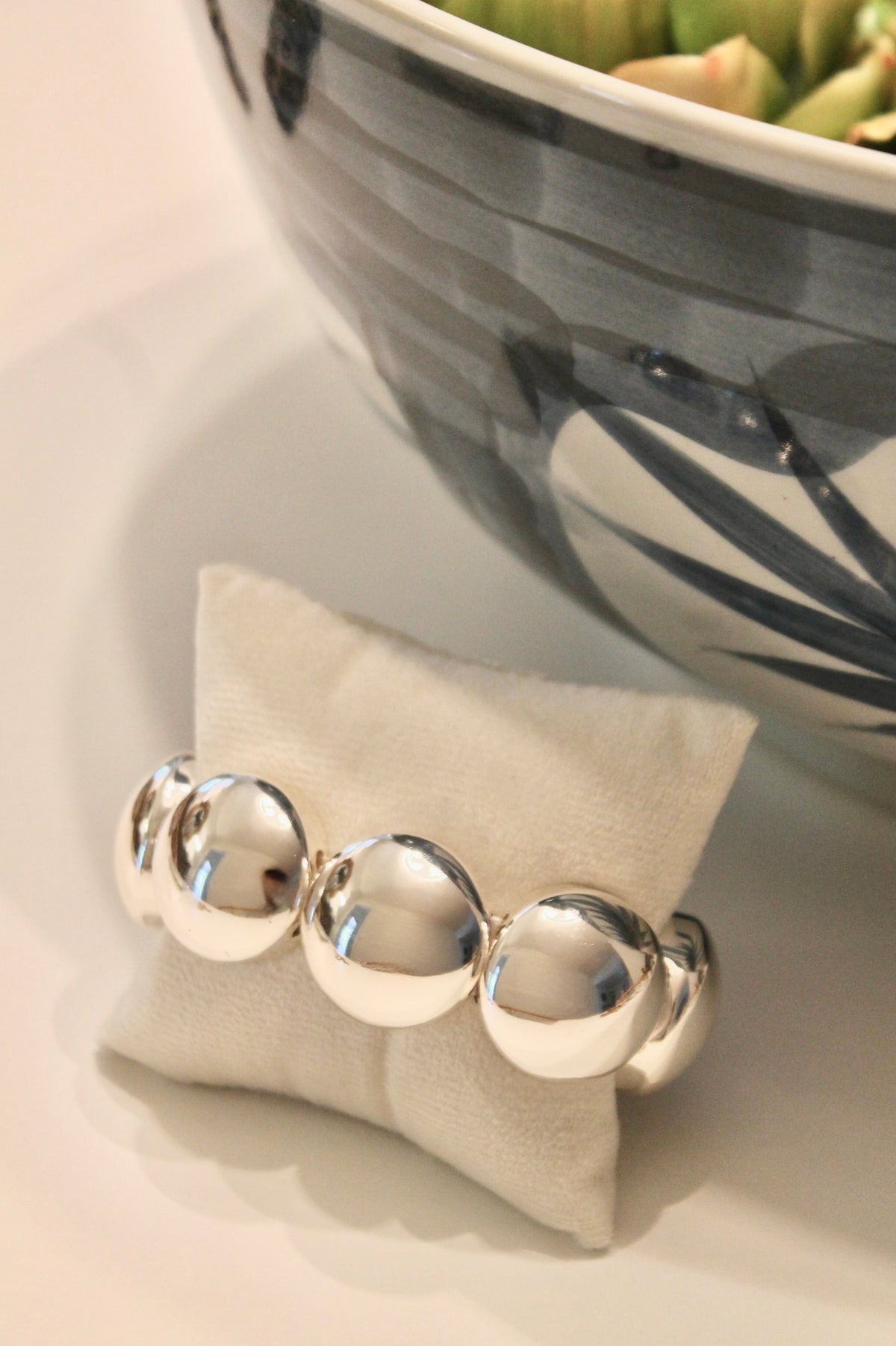 Large Silver Ball Bracelet