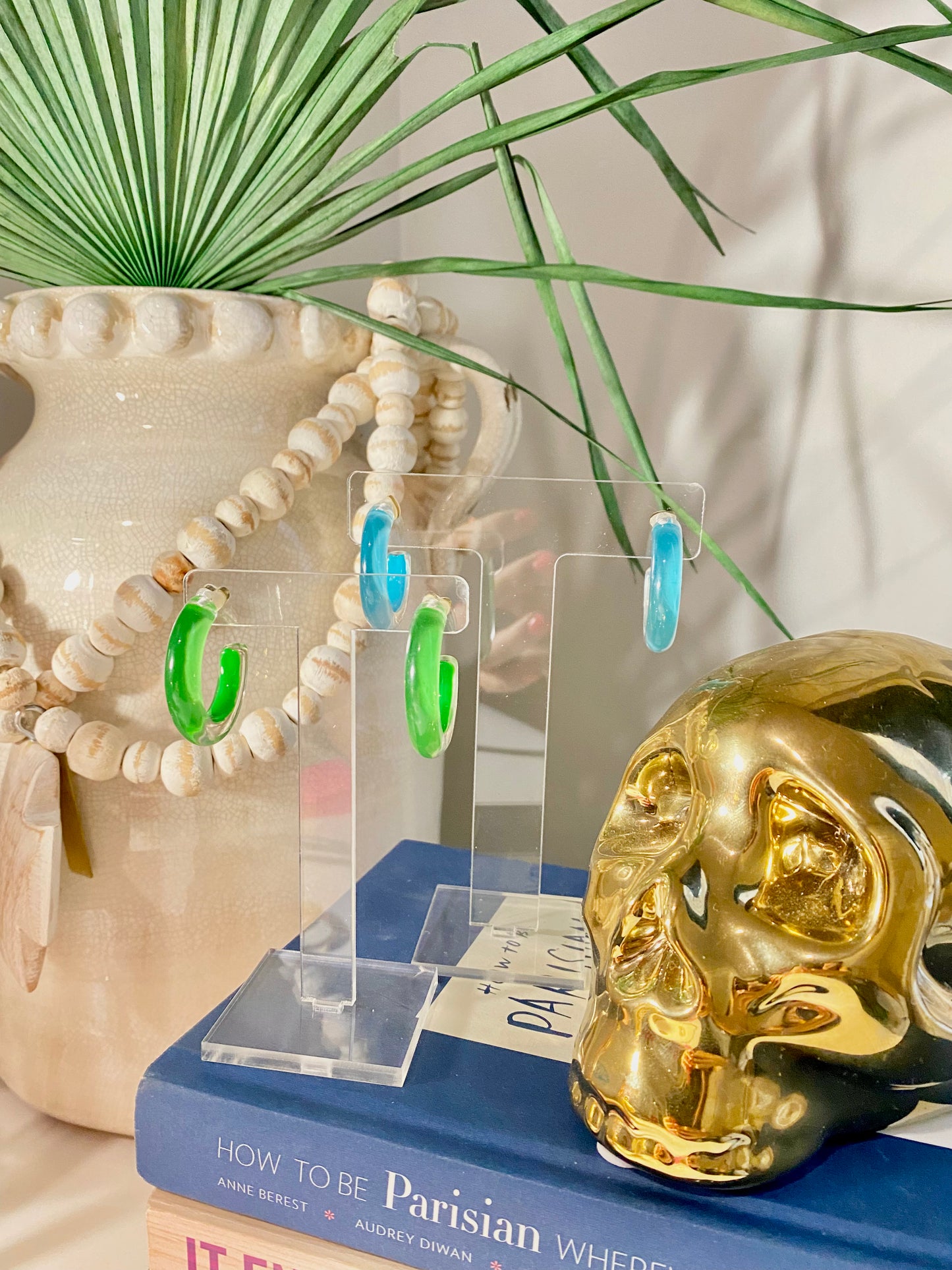 Green Acrylic Hoops