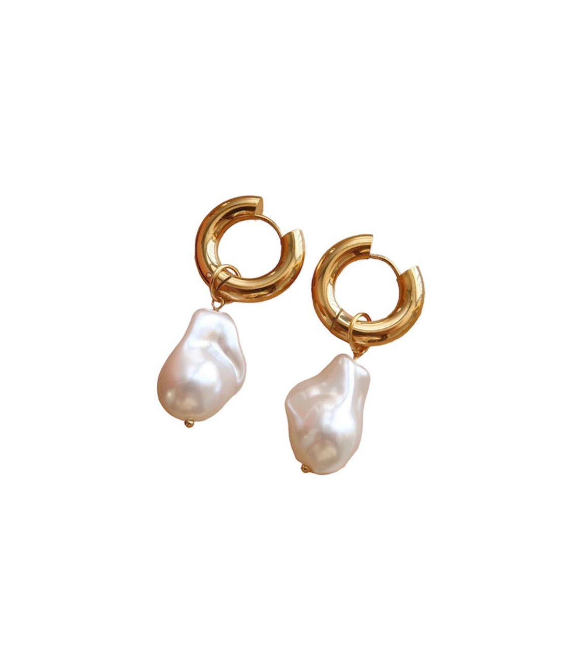 Pearl Baroque Drop Hoops