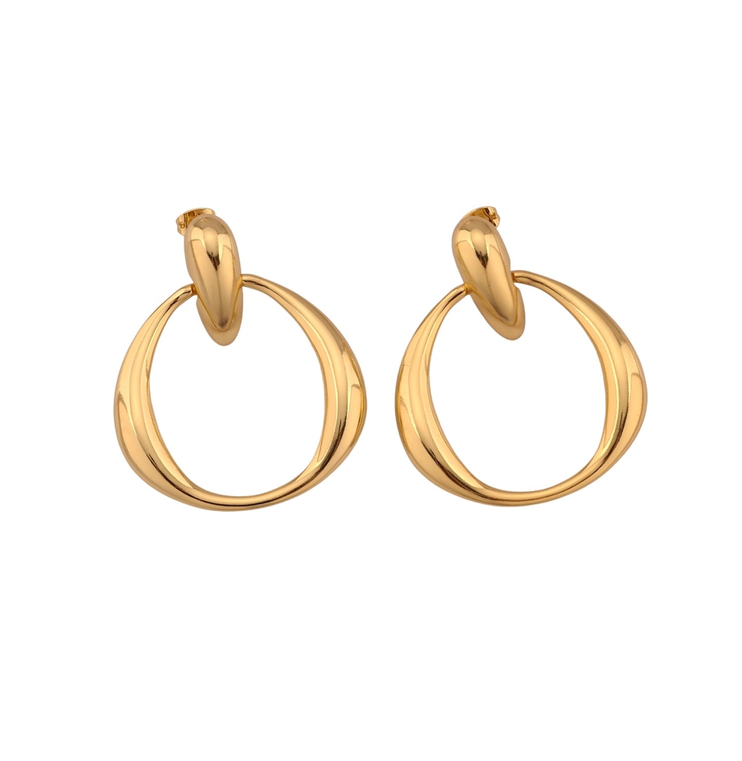 Clover Gold Hoop Studs