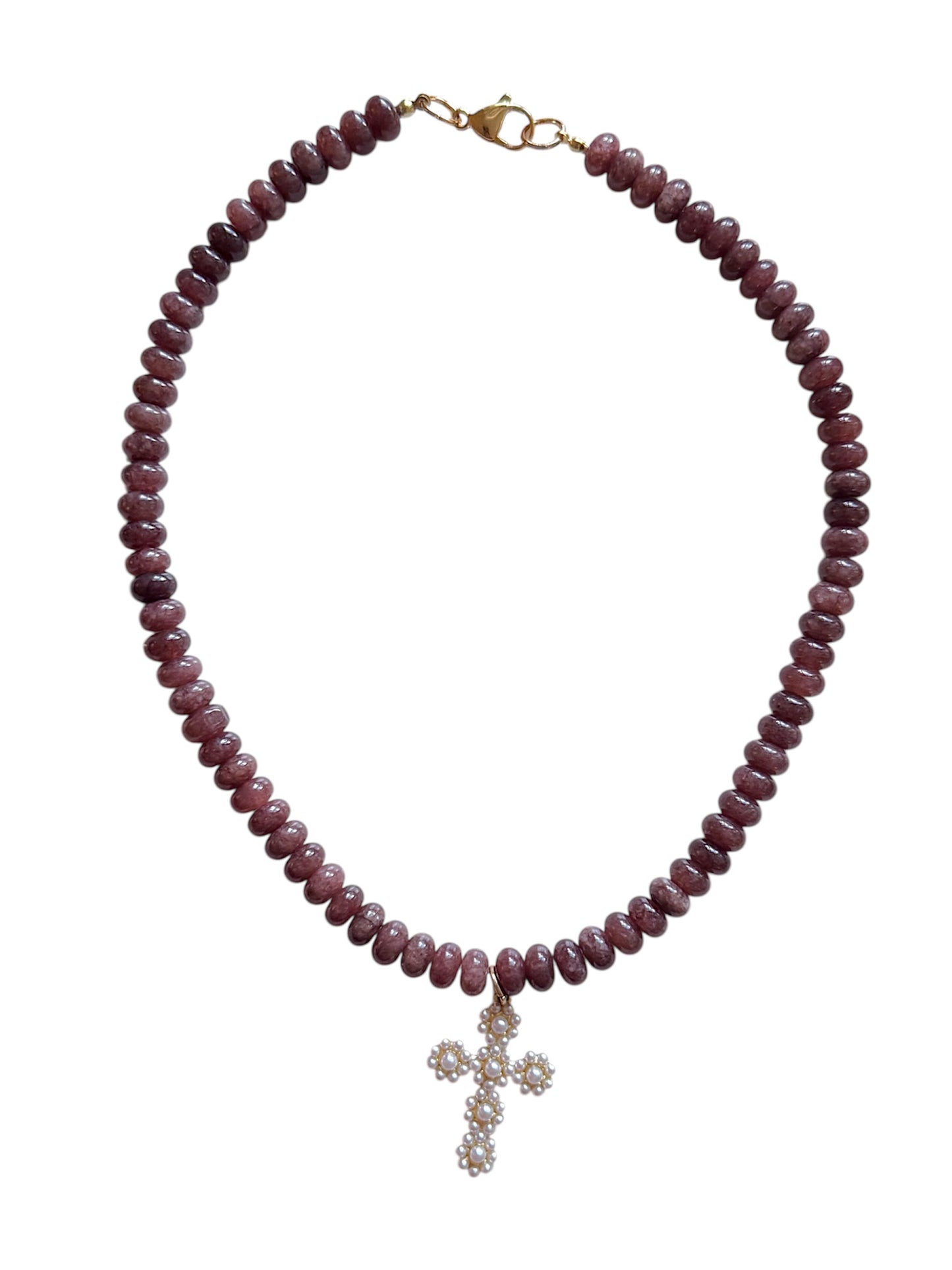 Peyton Cross Beaded Necklace