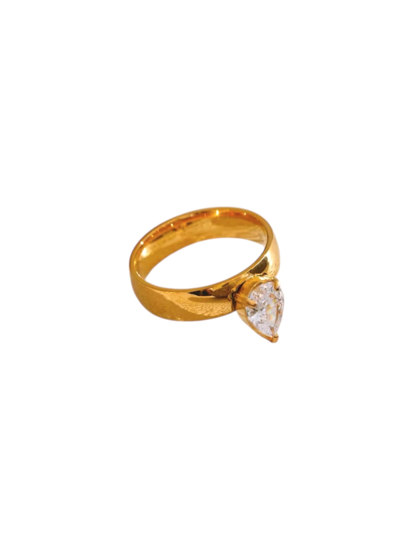 Teardrop Diamond Gold Band