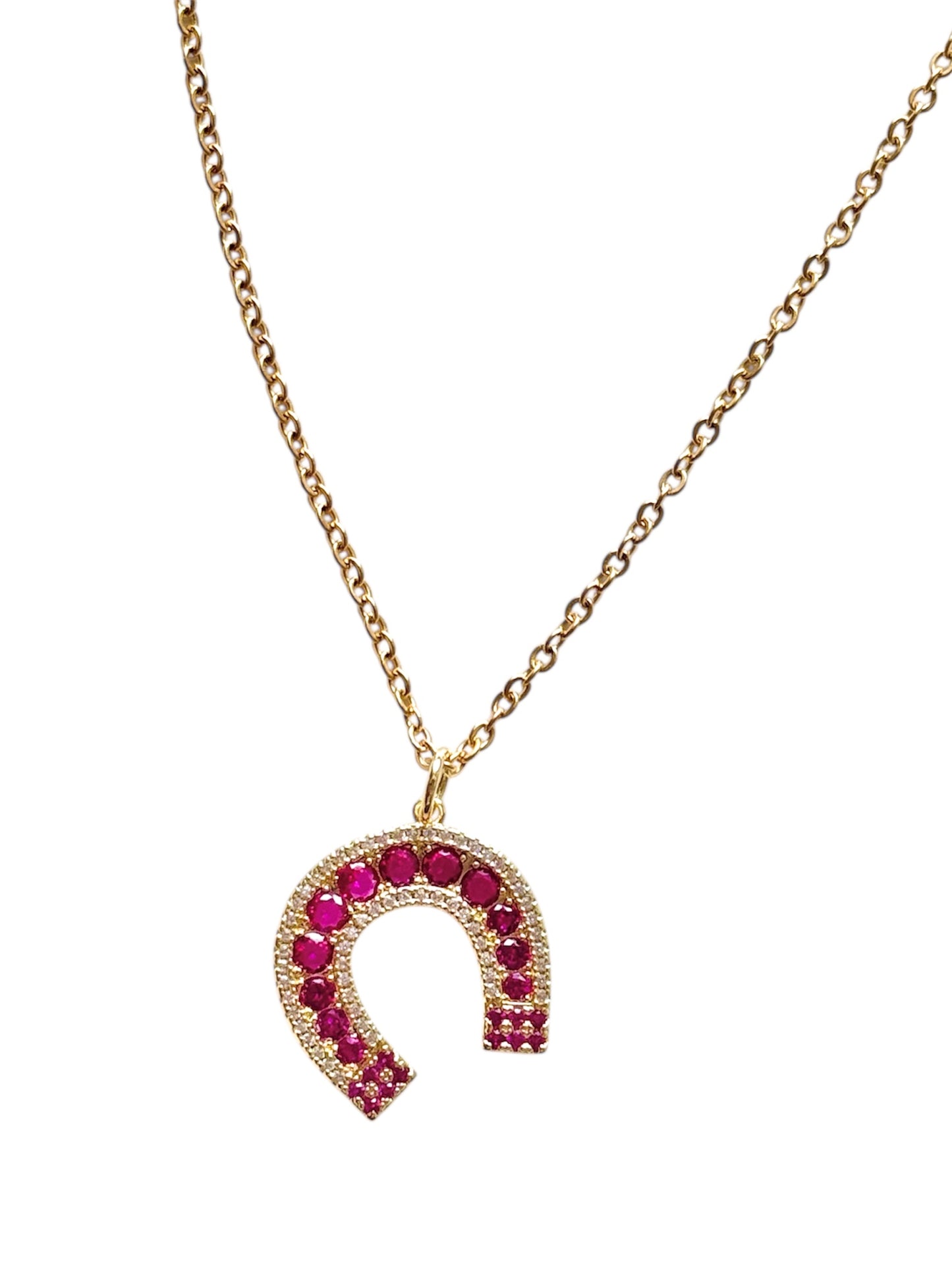 Ruby Horseshoe Necklace
