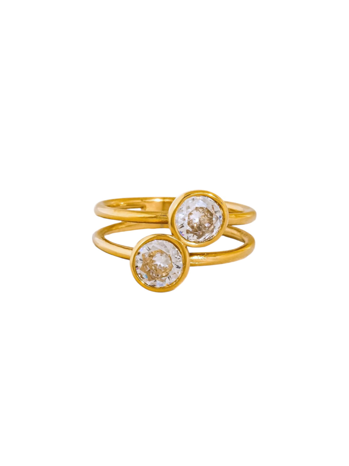 Double Bezel Gold Ring