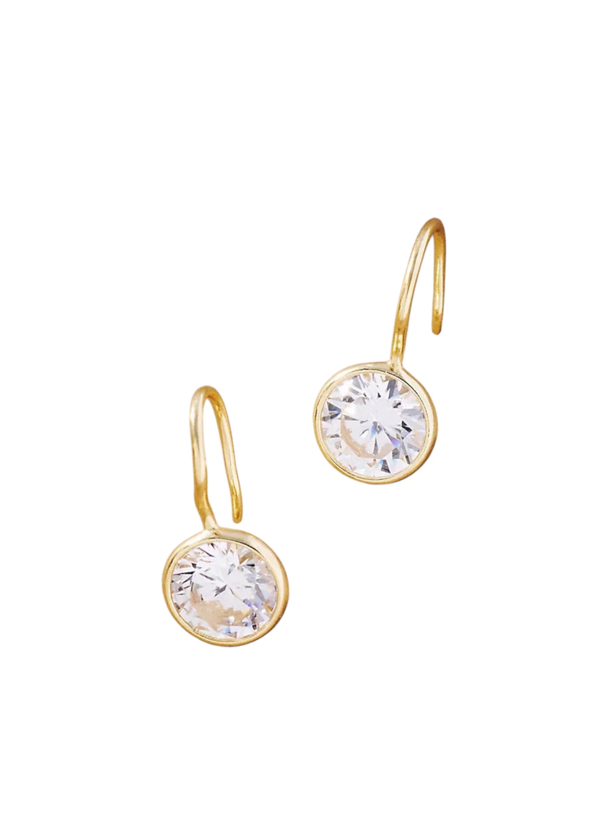 Gold Round Bezel Earrings