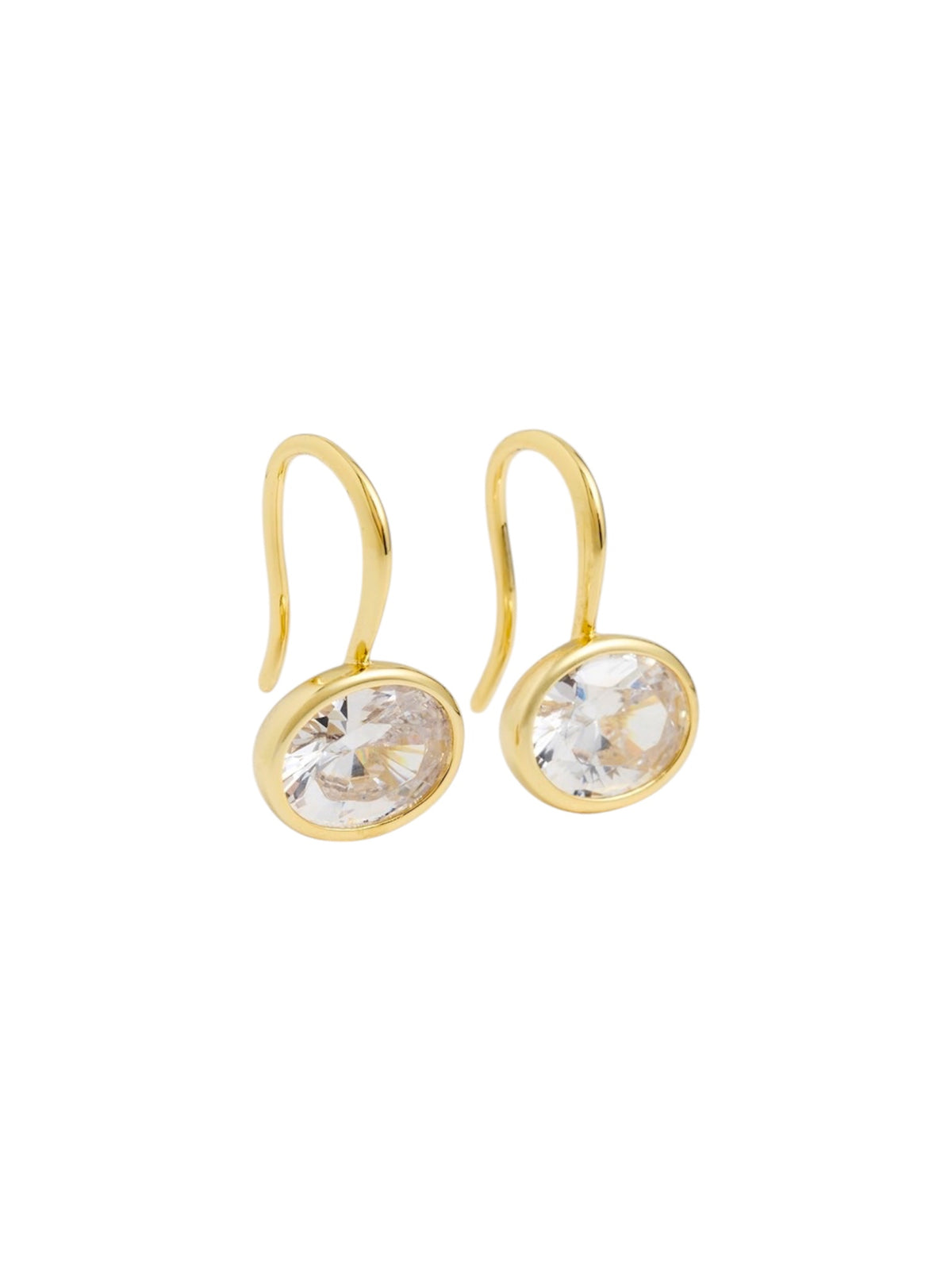 Oval East to West Bezel Earrings