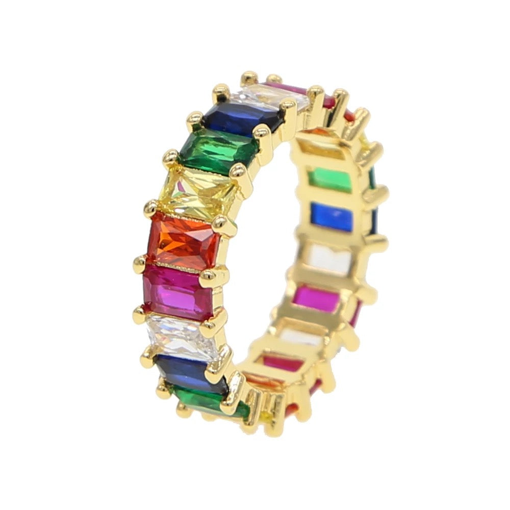 Rainbow eternity ring
