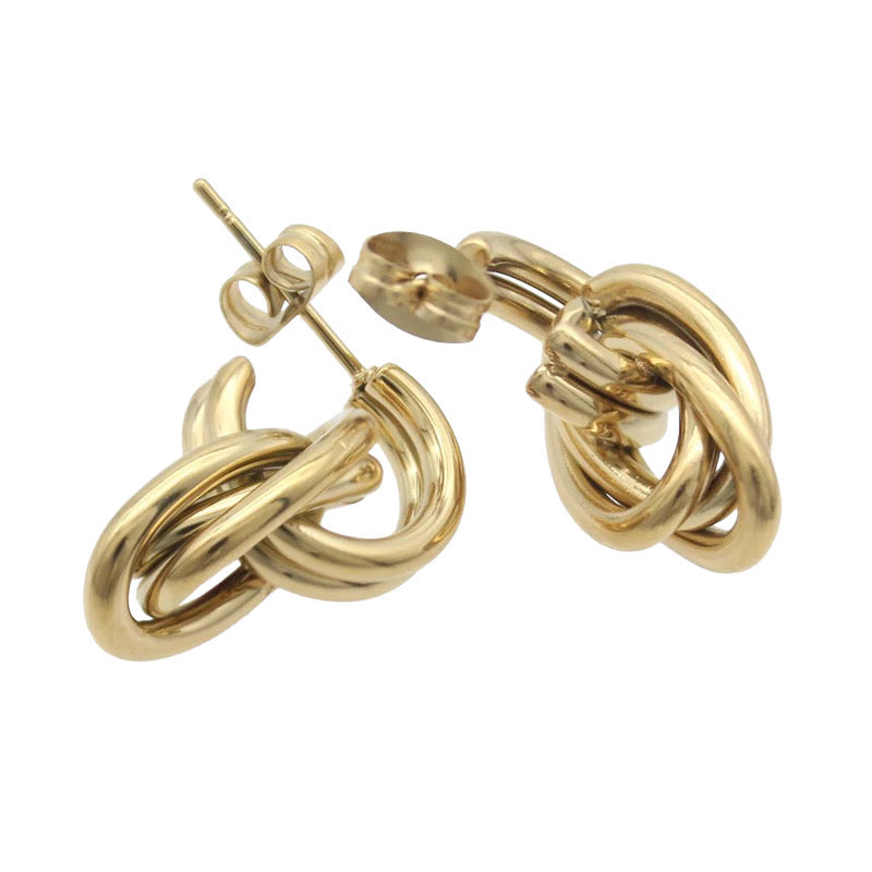 Gold Knotted Twist Studs