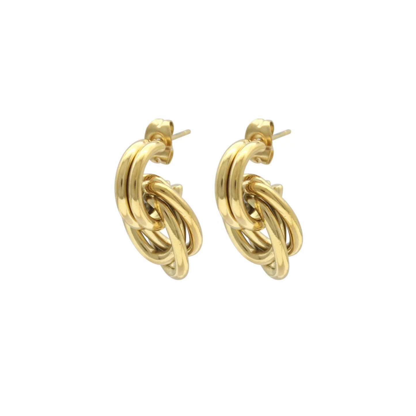 Gold Knotted Twist Studs
