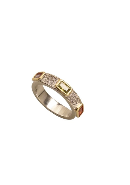 Silver Colored Gemstone Ring