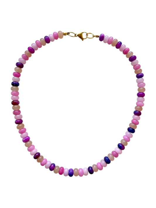 Mixed Pink Beaded Necklace