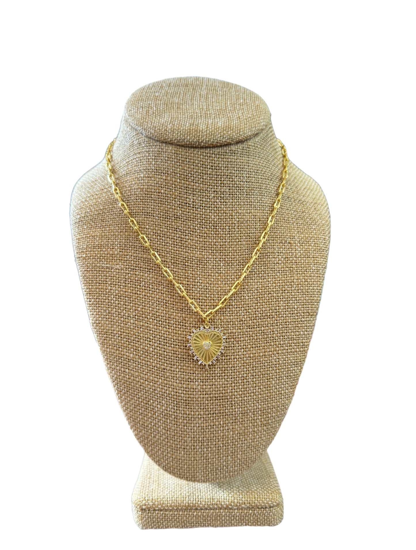 Cross My Heart Gold Pave