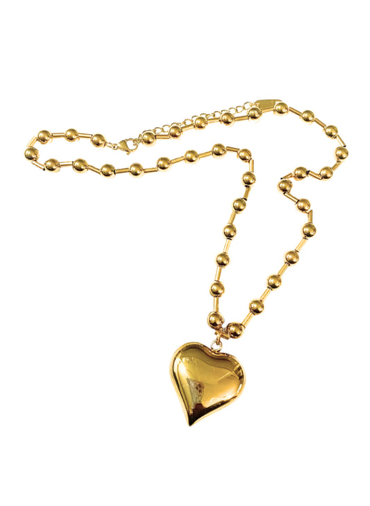Gold Beaded Bubble Heart