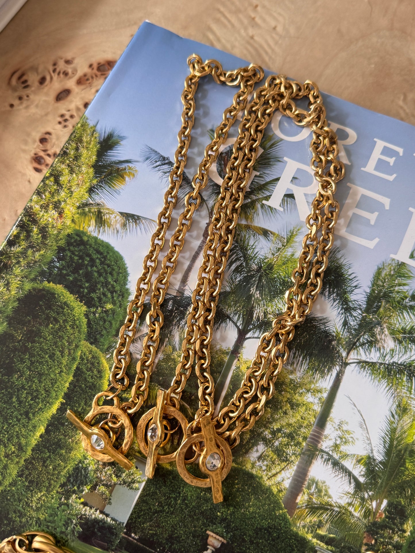 Gold Diamond Toggle Necklace