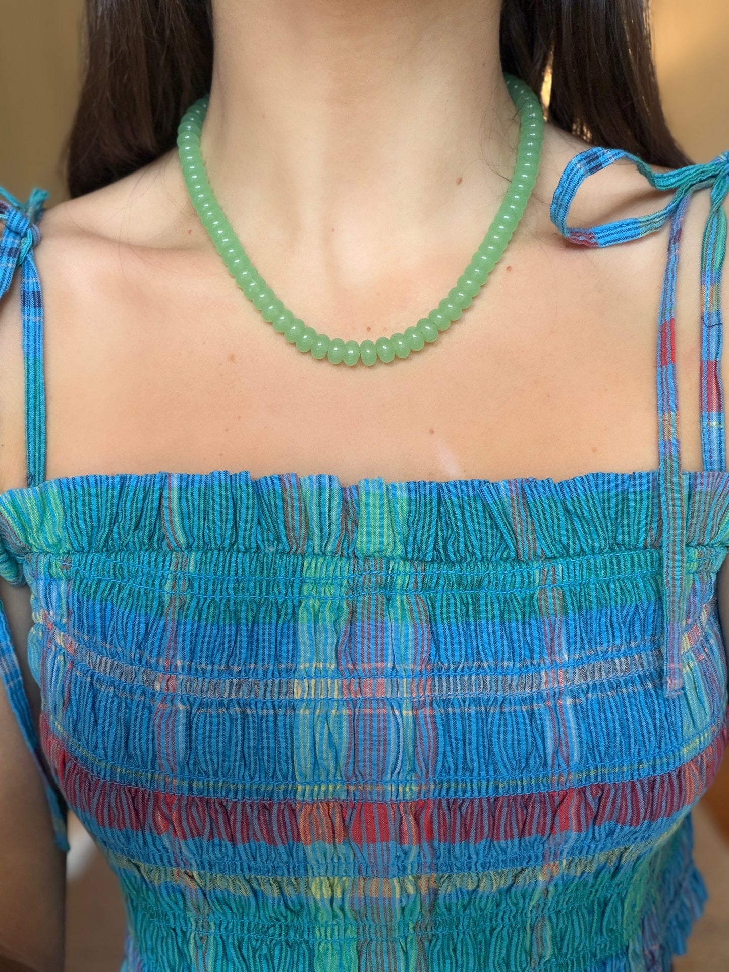 Mint Apple Beaded Necklace