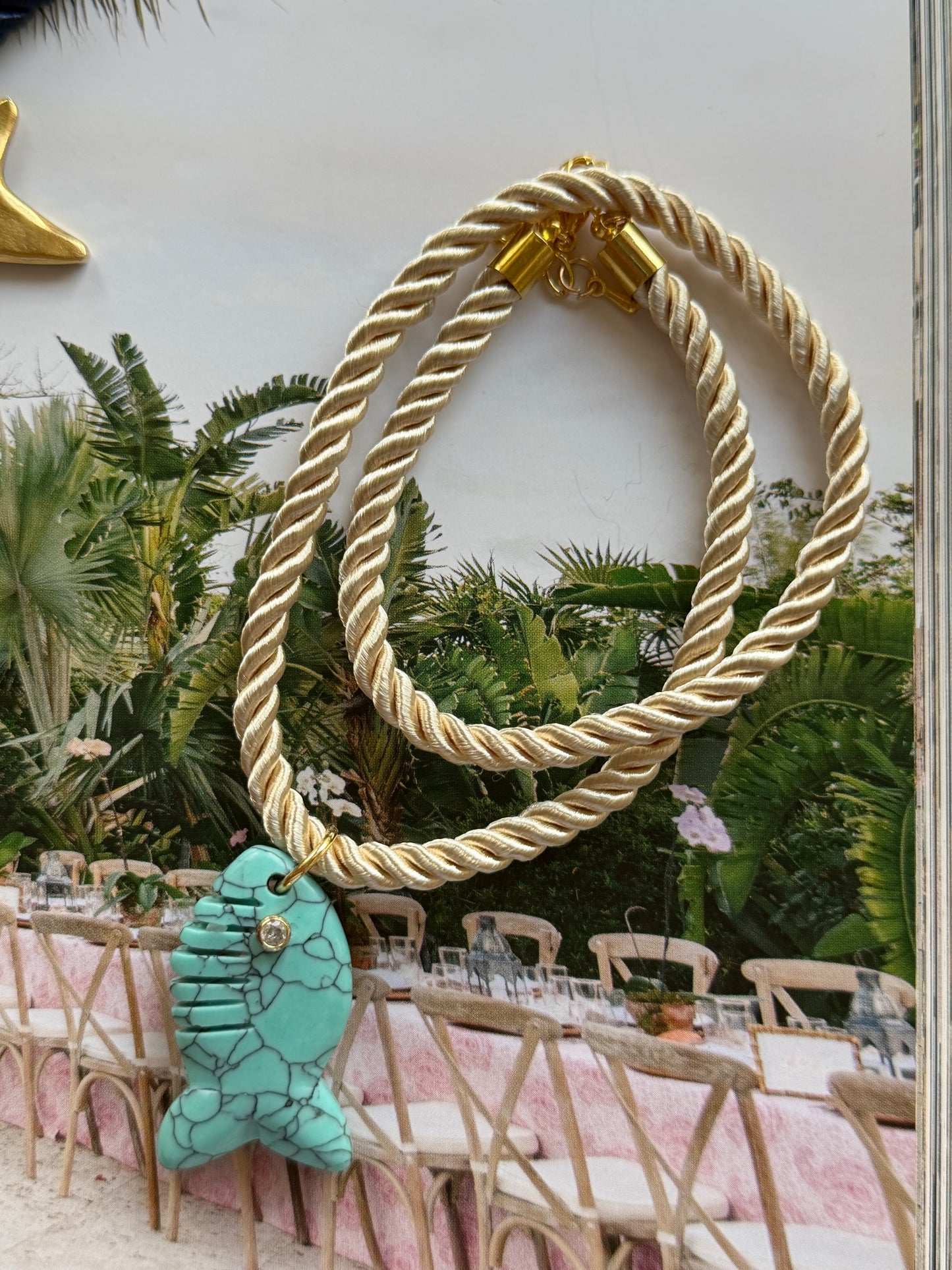 Gemstone Fish on Rope