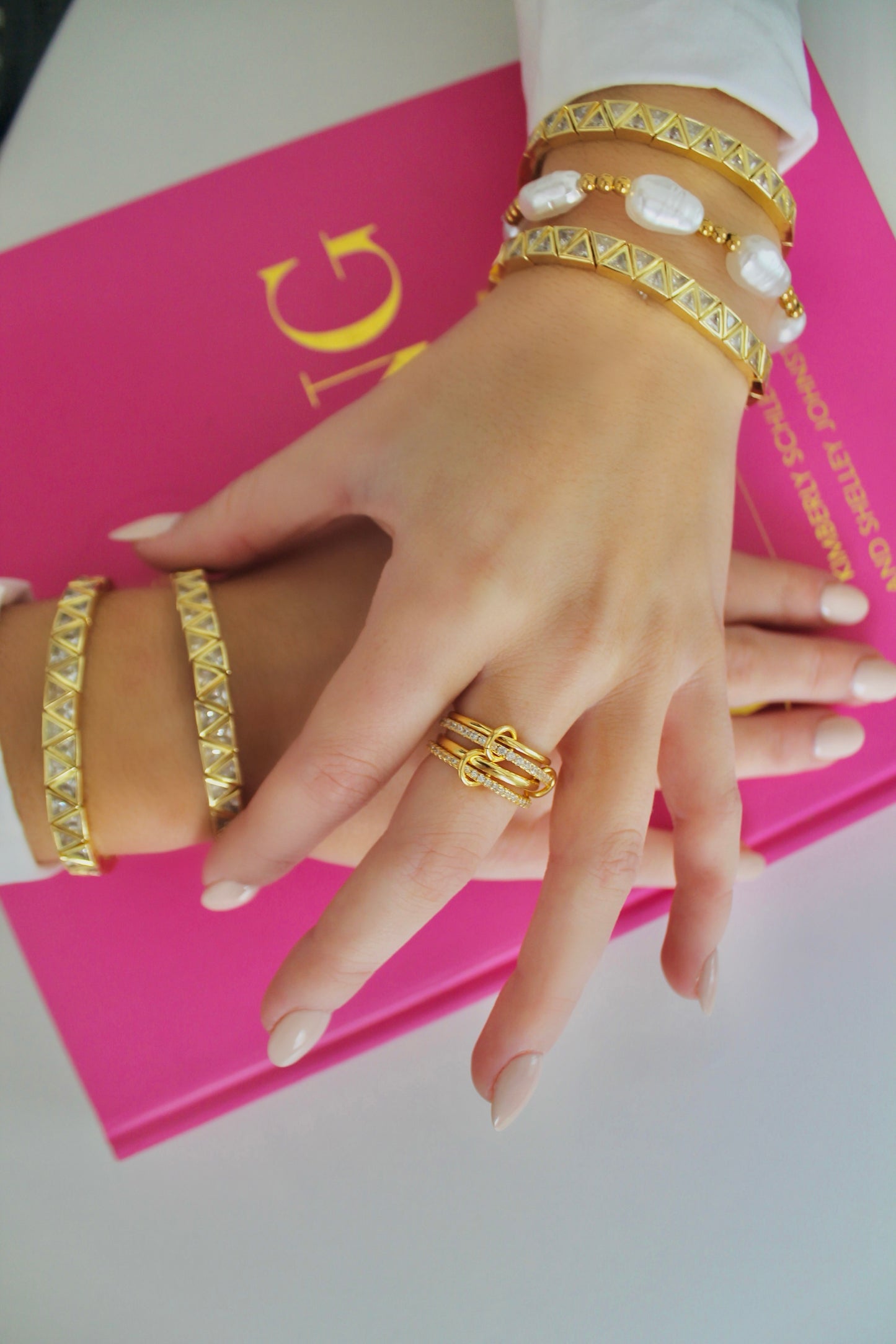 Geometric Elastic Tennis Bracelet