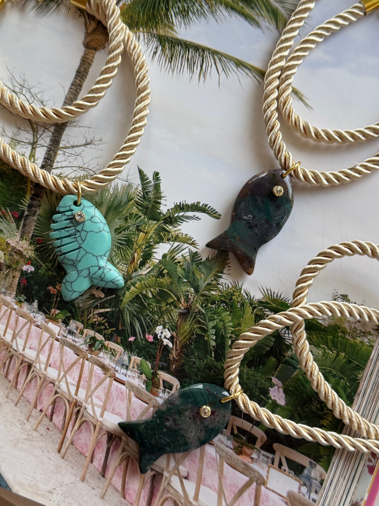 Gemstone Fish on Rope