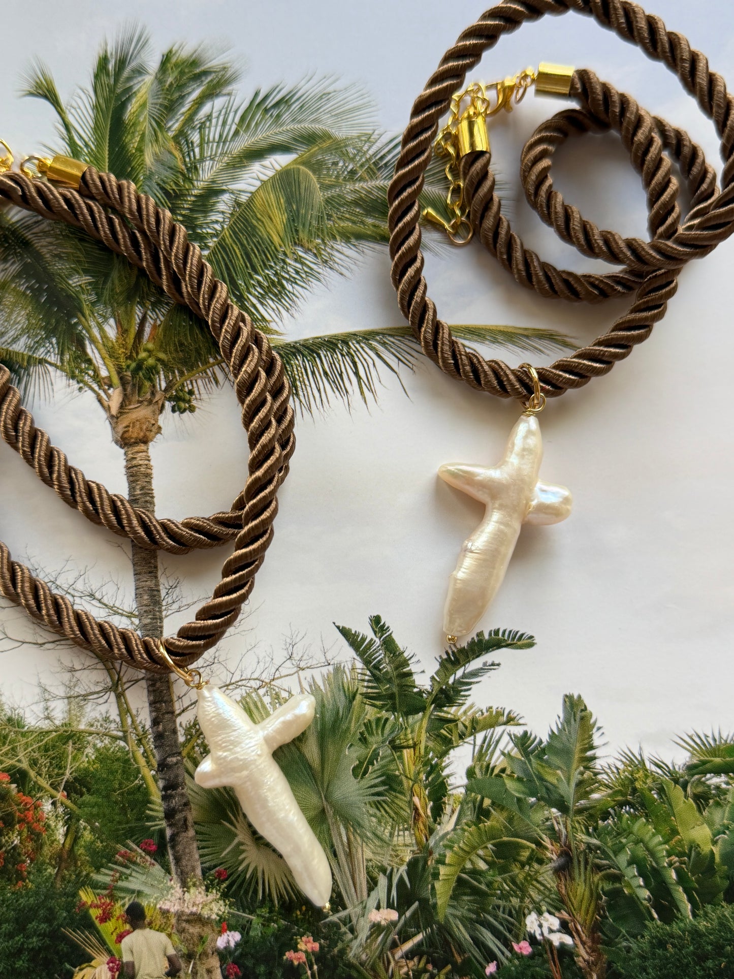 Palmer Pearl Cross Necklace