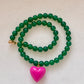 Mod Heart Beaded Necklace