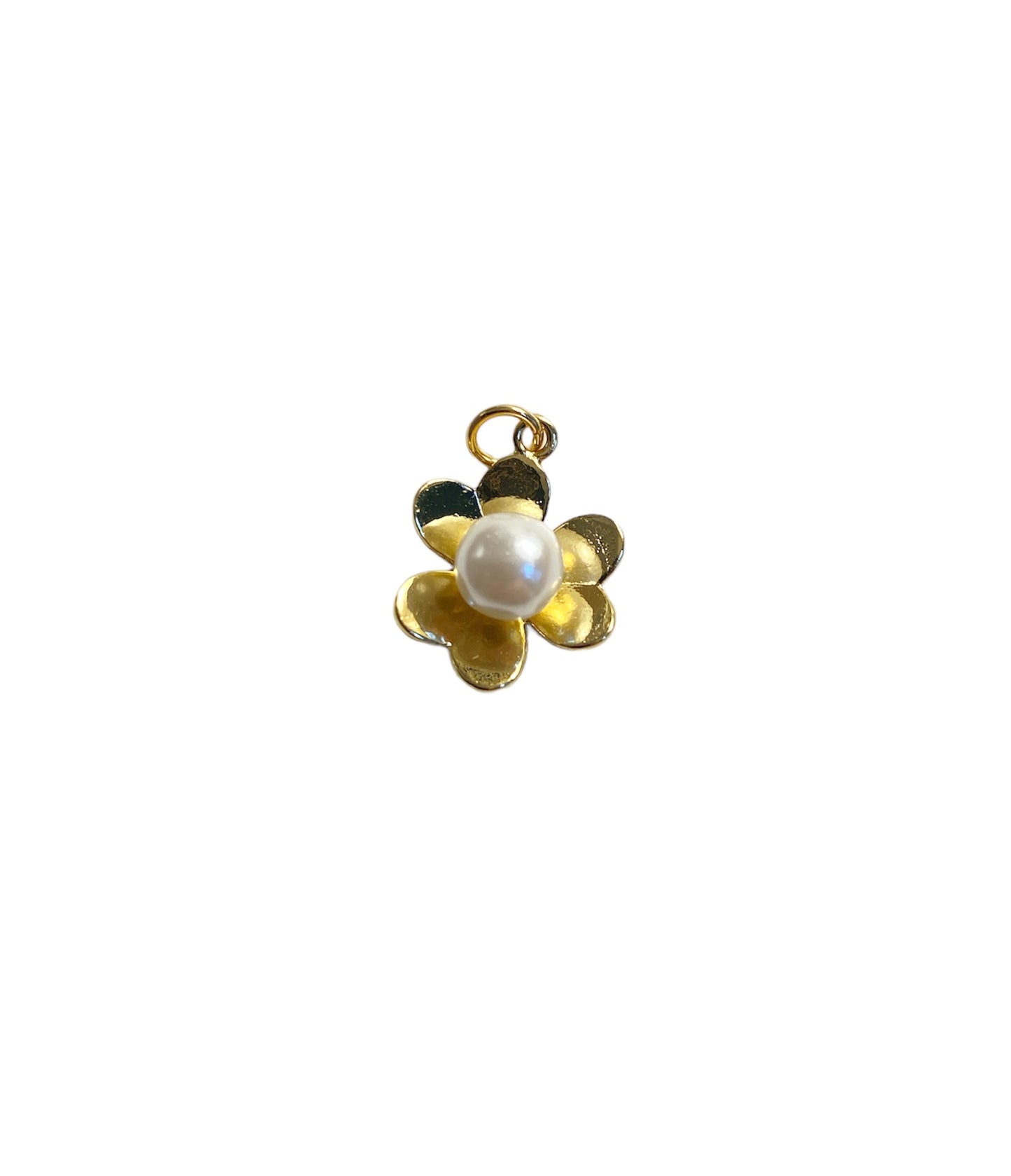 Gold Pearl Flower Charm