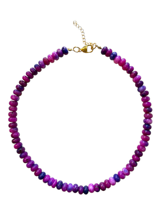 Electric Purple Beaded Necklace