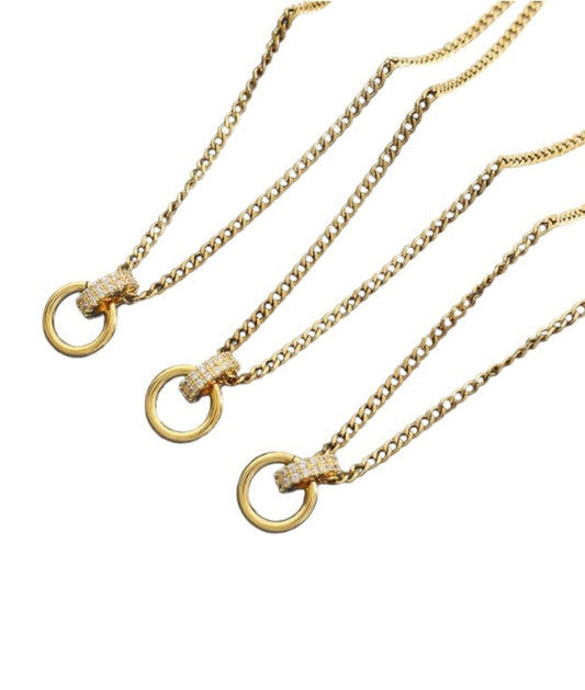 Gold Circle Pave Chain