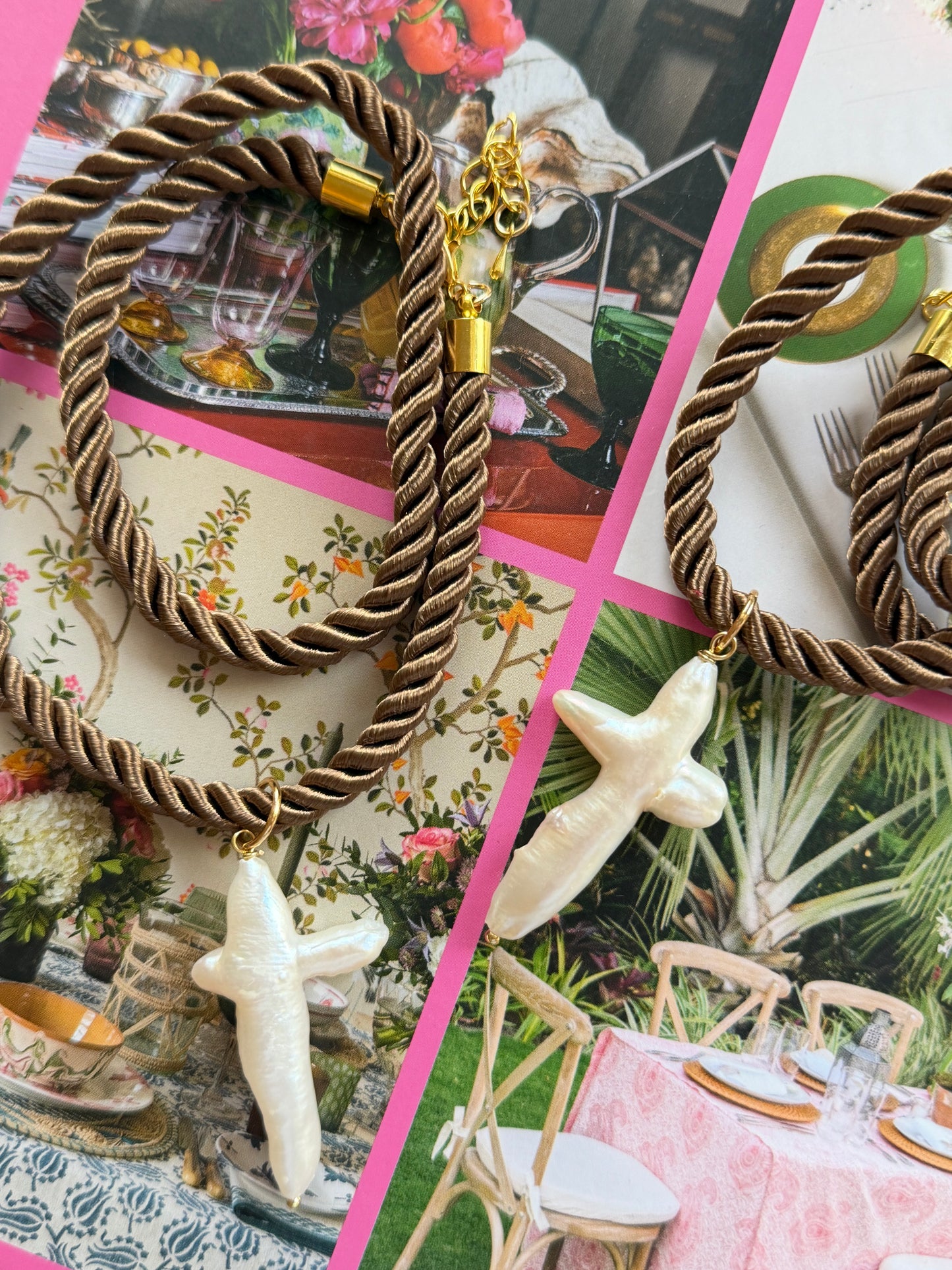 Palmer Pearl Cross Necklace