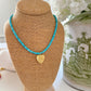 Turquoise Beaded Gold Heart