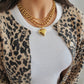 Gold Beaded Bubble Heart