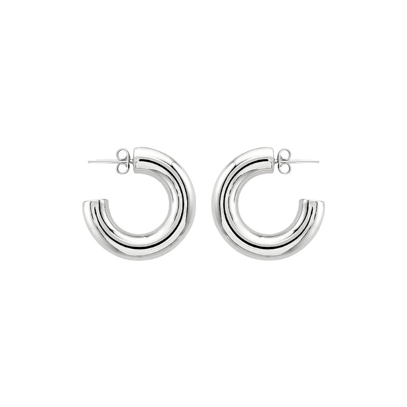 Mini Silver Tube Hoops