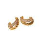 Gold Pave Rope Hoops