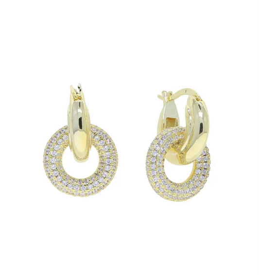 Gold Micro Pave Huggies