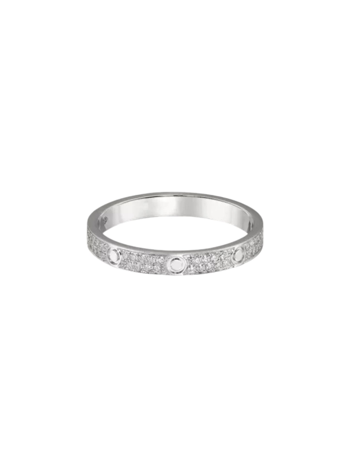 Silver Diamond C Ring