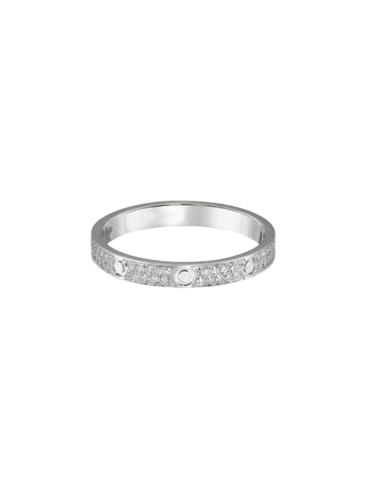 Silver Diamond C Ring