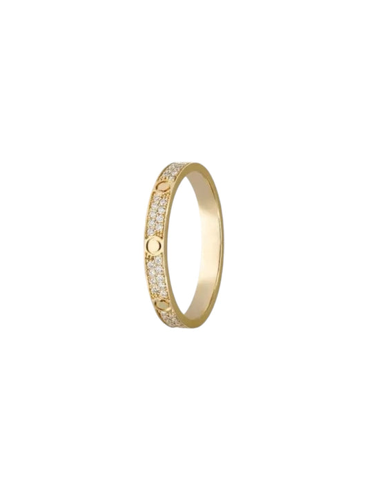 Gold Diamond C Ring
