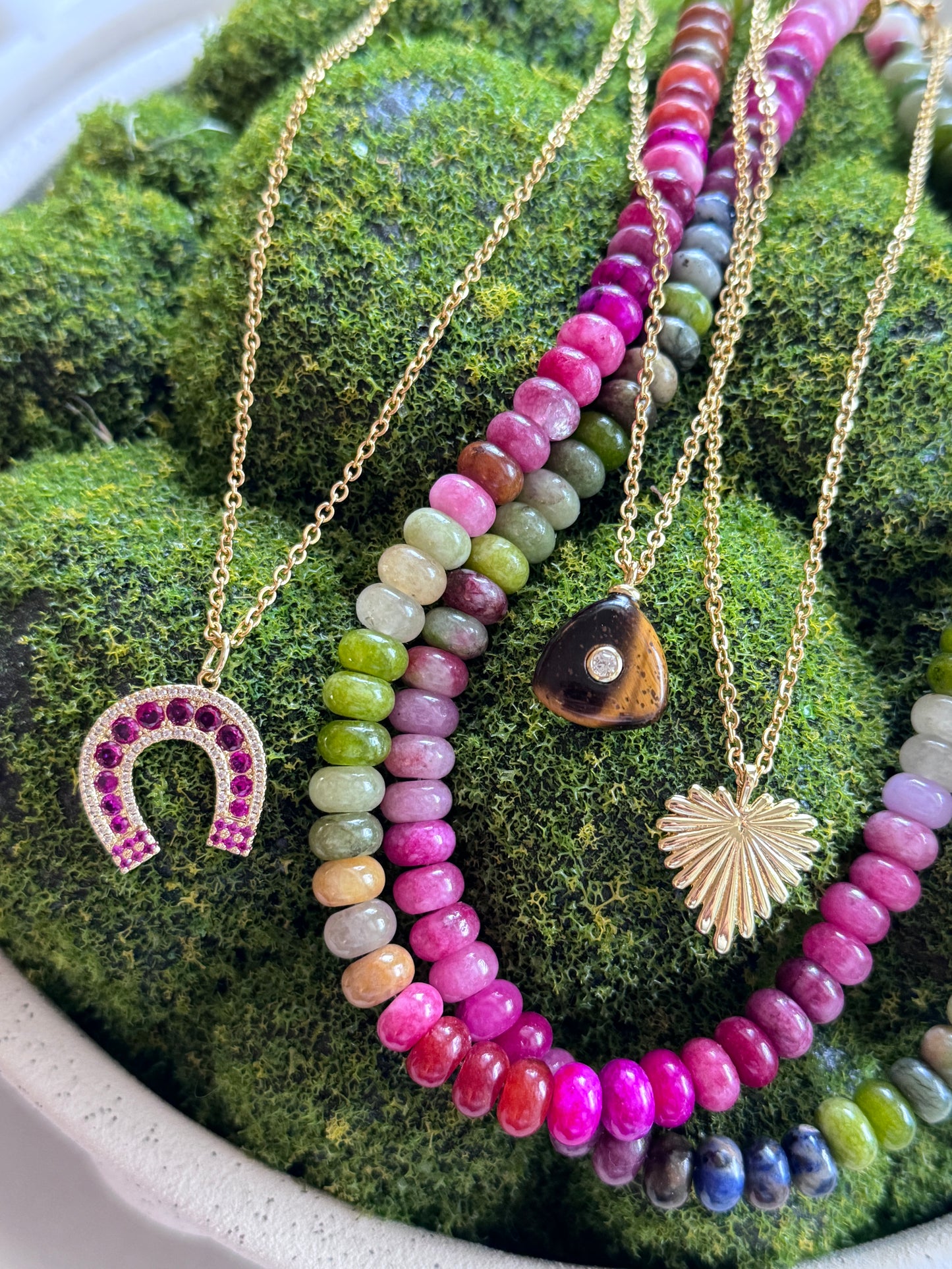 Ruby Horseshoe Necklace