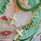 Chunky Pearl Cross Necklace