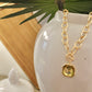 The Olive Gemstone Toggle Necklace