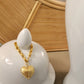Gold Puffy Heart Charm Bracelet
